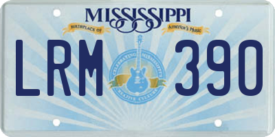 MS license plate LRM390