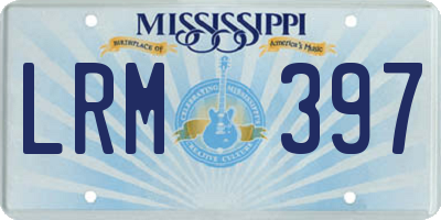 MS license plate LRM397