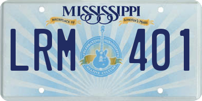 MS license plate LRM401