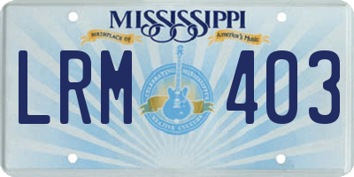 MS license plate LRM403