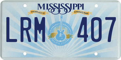 MS license plate LRM407