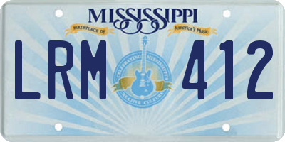 MS license plate LRM412