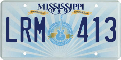 MS license plate LRM413