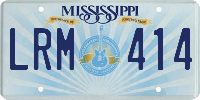 MS license plate LRM414