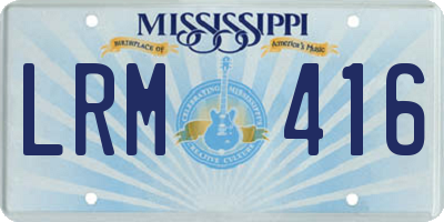 MS license plate LRM416