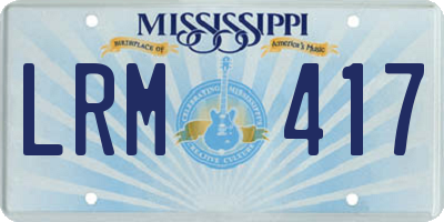 MS license plate LRM417
