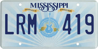 MS license plate LRM419