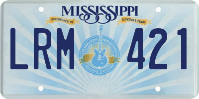 MS license plate LRM421