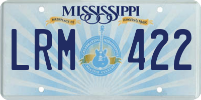 MS license plate LRM422