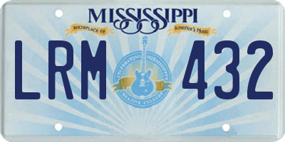 MS license plate LRM432