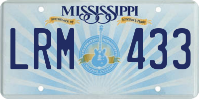 MS license plate LRM433