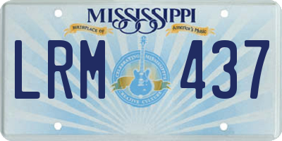 MS license plate LRM437