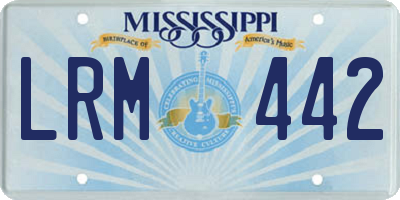 MS license plate LRM442