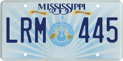 MS license plate LRM445
