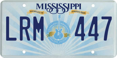 MS license plate LRM447