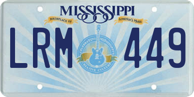 MS license plate LRM449