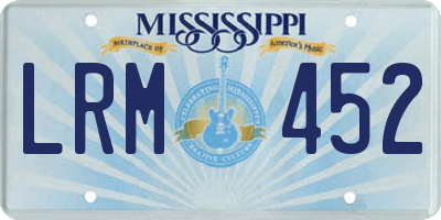 MS license plate LRM452
