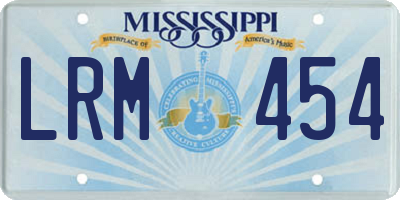 MS license plate LRM454