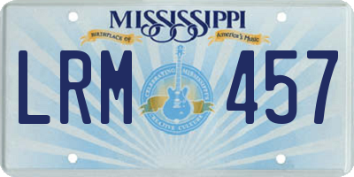 MS license plate LRM457