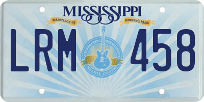 MS license plate LRM458