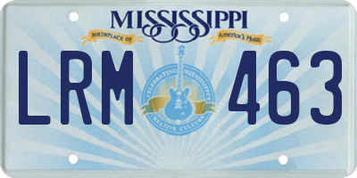 MS license plate LRM463