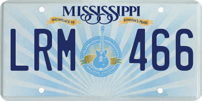 MS license plate LRM466