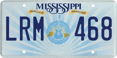 MS license plate LRM468