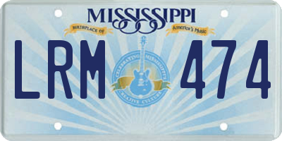 MS license plate LRM474