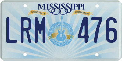 MS license plate LRM476