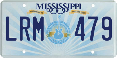 MS license plate LRM479