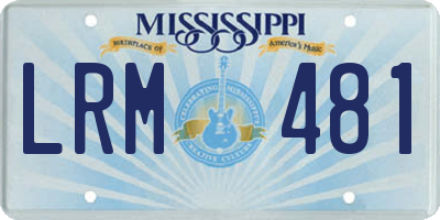 MS license plate LRM481