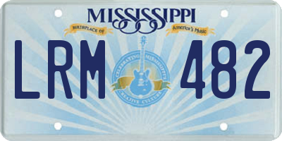 MS license plate LRM482