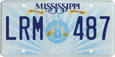 MS license plate LRM487