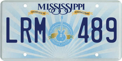 MS license plate LRM489