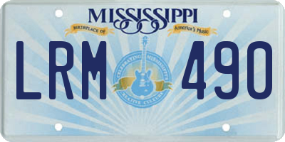 MS license plate LRM490