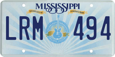 MS license plate LRM494