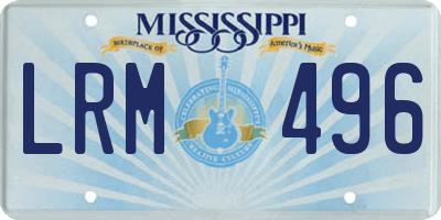 MS license plate LRM496