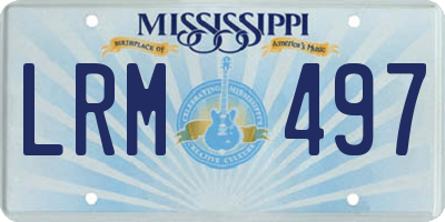 MS license plate LRM497