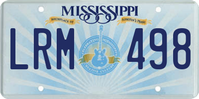 MS license plate LRM498