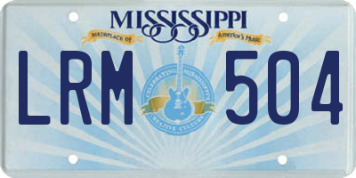 MS license plate LRM504