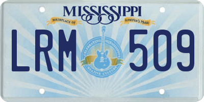 MS license plate LRM509