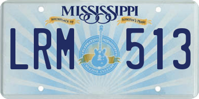 MS license plate LRM513