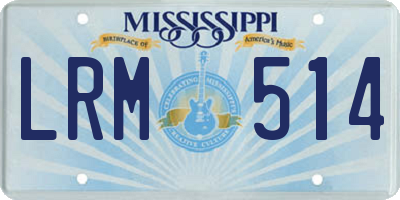 MS license plate LRM514