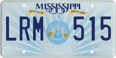 MS license plate LRM515