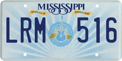 MS license plate LRM516