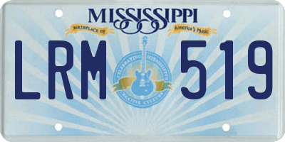 MS license plate LRM519