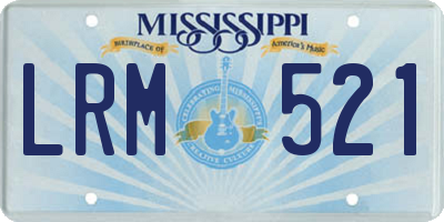 MS license plate LRM521