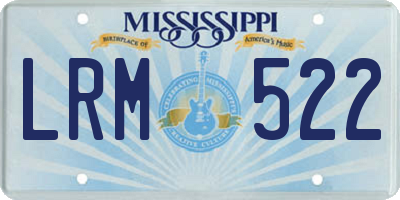 MS license plate LRM522