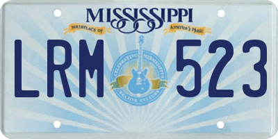 MS license plate LRM523