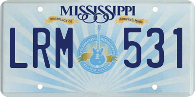 MS license plate LRM531